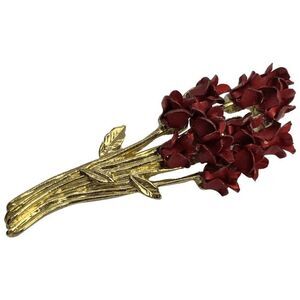 Vintage Flower Bouquet Brooch / Pin - Signed DM 97